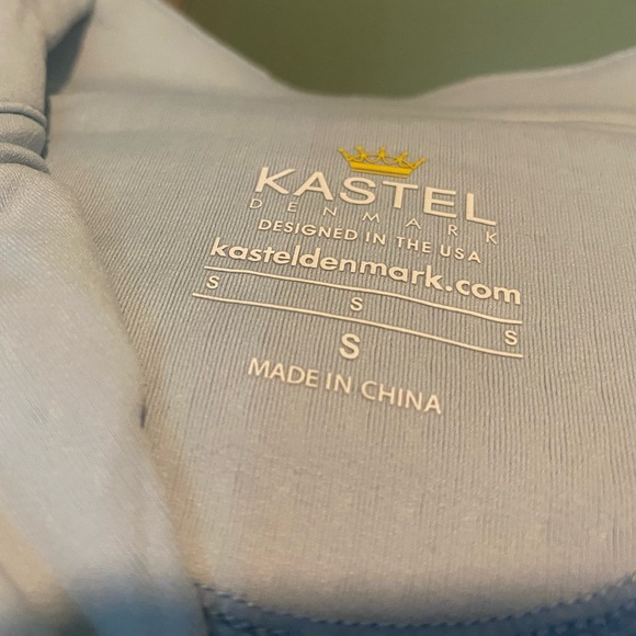 Kastel Denmark Long Sleeve Raglan Shirt in Powder Blue/Oranges - Picture 3 of 4